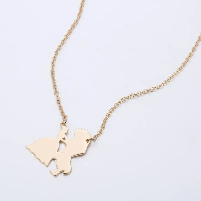 2025 New Movie Jewelry Beauty and the Beast Necklace for Women Prince Princess Pendant Necklaces Lover Accessories Gifts